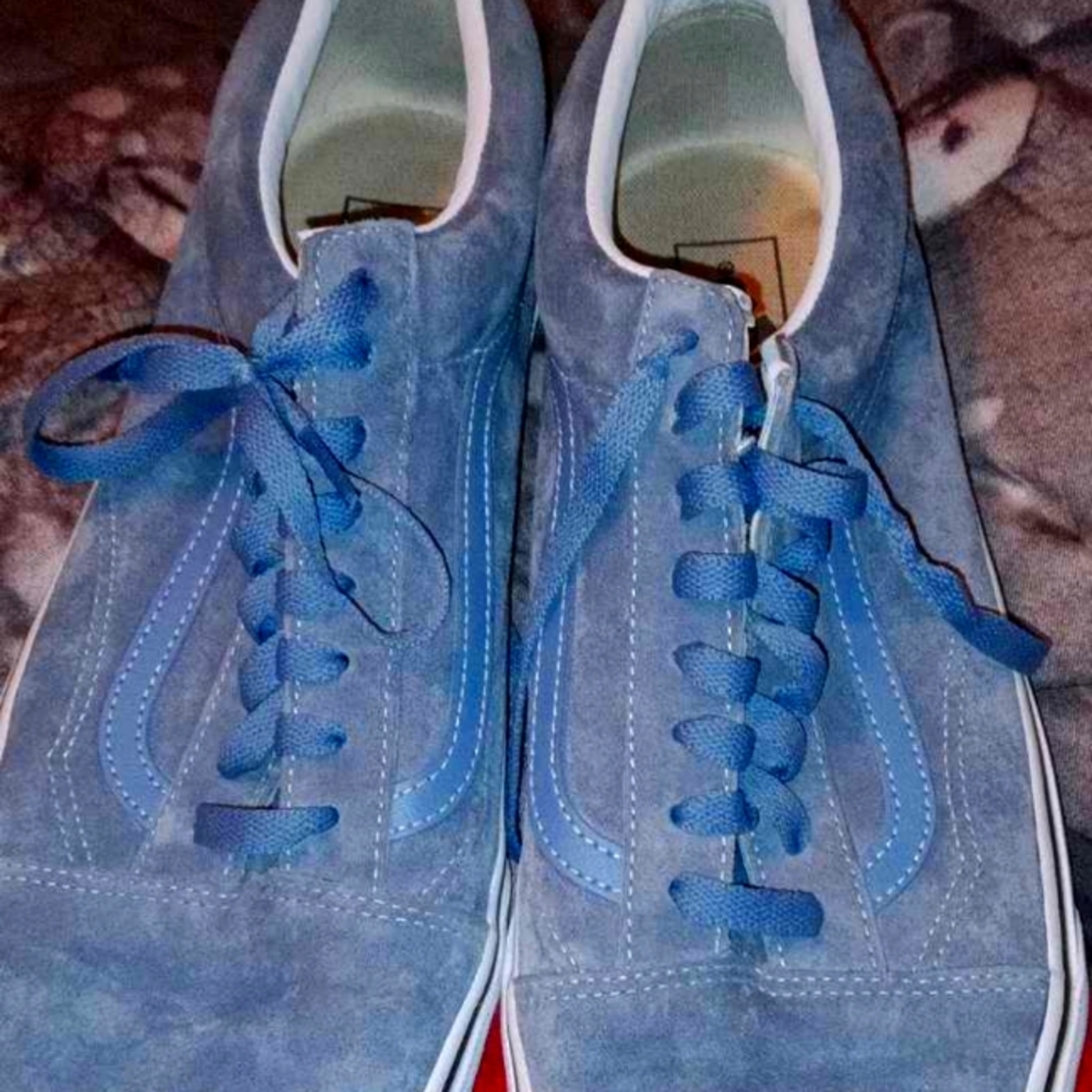 Limited edition pig suede vans sky blue.